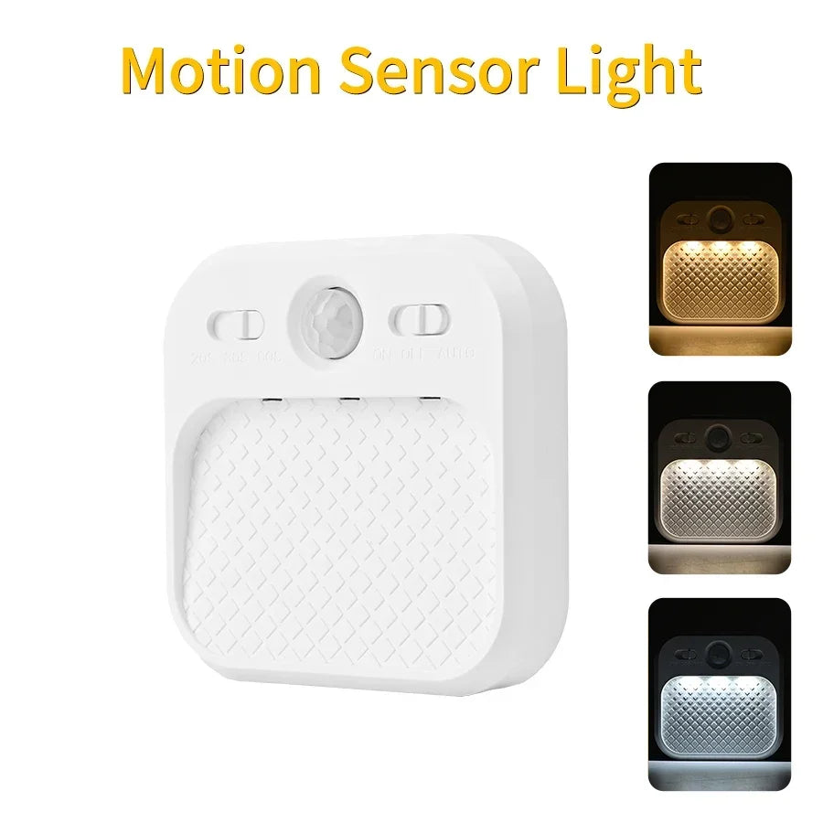 PIR Motion Sensor LED Night Light USB Rechargeable Night Lamp for Bedroom Staircase Hallway Wardrobe Closet Cabinet Lighting