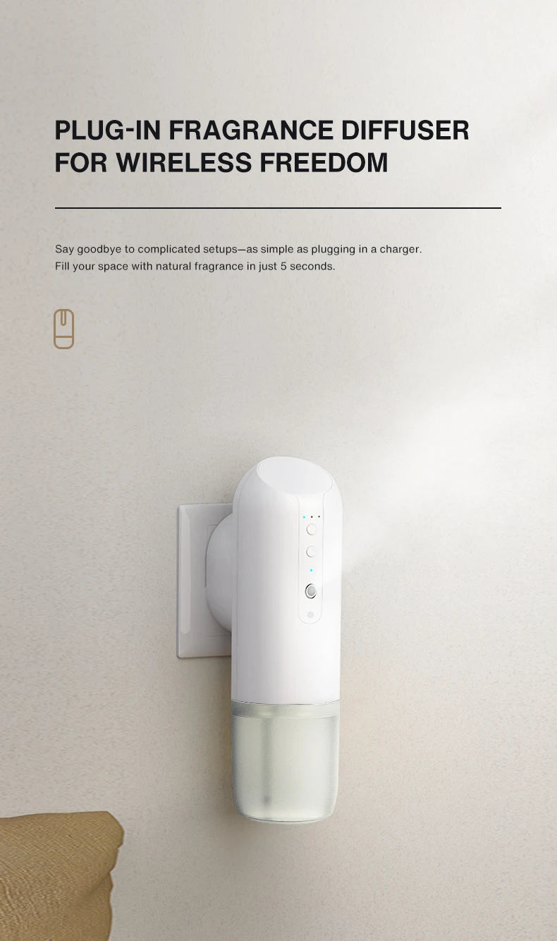 NAMSTE Smart Home Fragrance Diffuser Wall Mounted Air Purifier Perfume Freshener Electric Aromatic Oil Capacity 150ml for Room