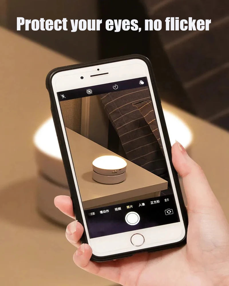 360° PIR Motion Sensing Light Round Energy Saving Bedroom USB Rechargeable Night Lamp Closet Bedside Stairs Induction Smart Lamp