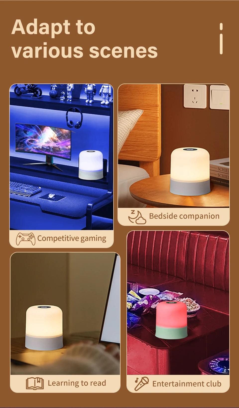 Table Lamp Bedside Lamp For Bedroom 16 Color Changing Touch Night Light RGB Remote Dimmable Rechargeable Portable Room Light