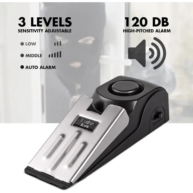 1/2Pcs 120DB Portable Wireless Door Stop Alarm Home Security System Siren Sound Burglar Intruder Alert for Travel