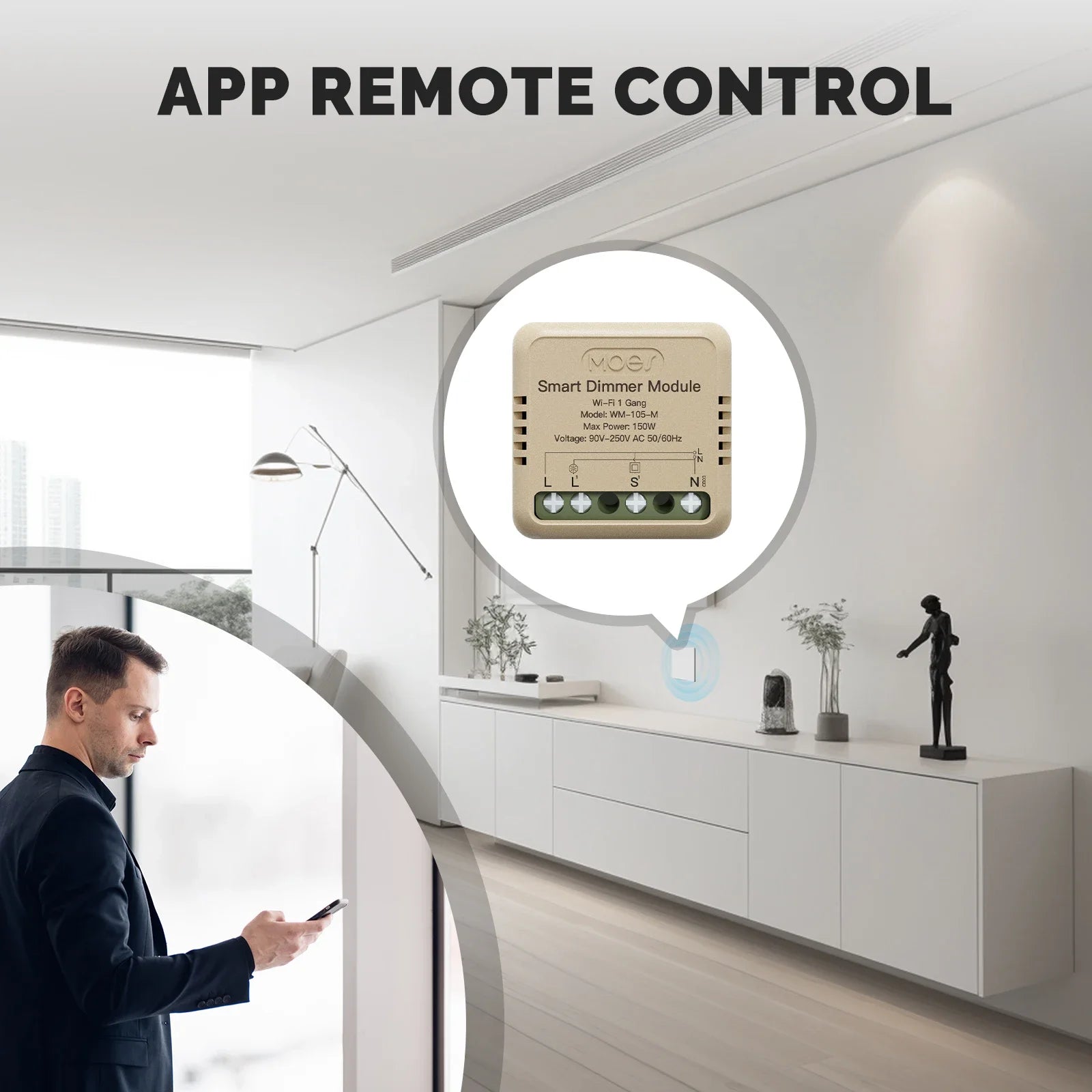MOES Star Ring Series Mini Tuya WiFi/Zigbee Smart Switch DIY Module Light Switch 1/2 Gang Remote Control Work Alexa Google Home