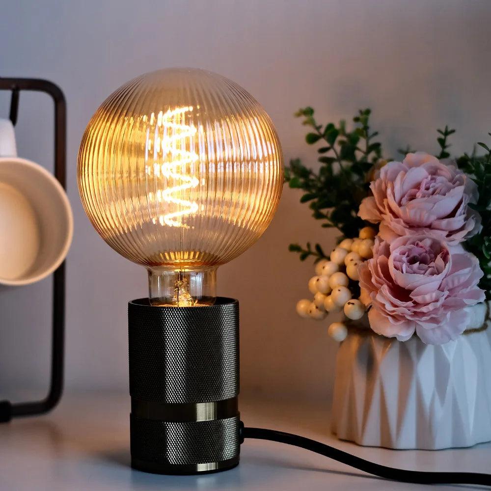 TIANFAN Edison Led Bulb E27 Fitting 4W Dimmable Ripple Glass Amber Color 2000Kevin Warm Speciatly Decorative Light Bulb