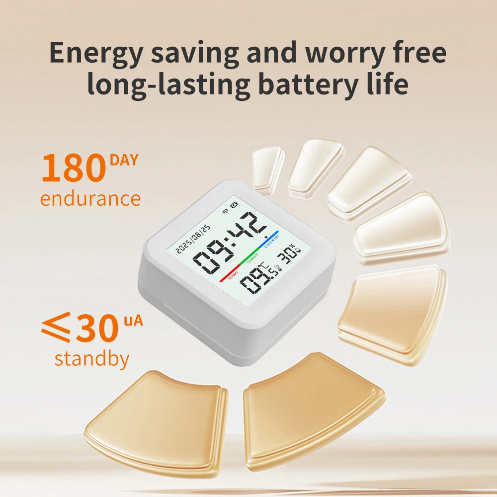 Tuya WiFi Smart Temperature And Humidity Sensor Indoor Thermometer Smart Life Products Battery Powered Compatible With Alexa