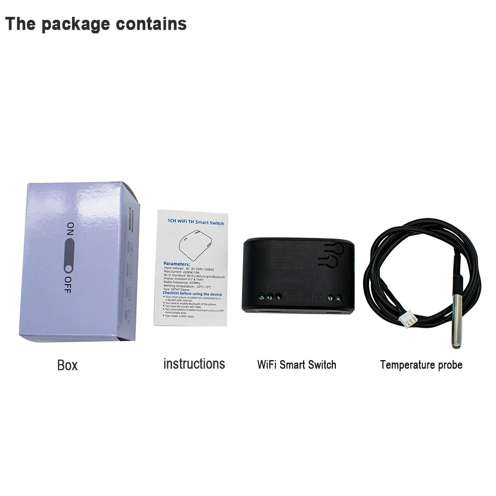Wifi Temperature Sensor Tuya Smart Wifi Rf433 Intelligent Thermostat Switch 10A Data Monitoring Alexa Google Home Compatible