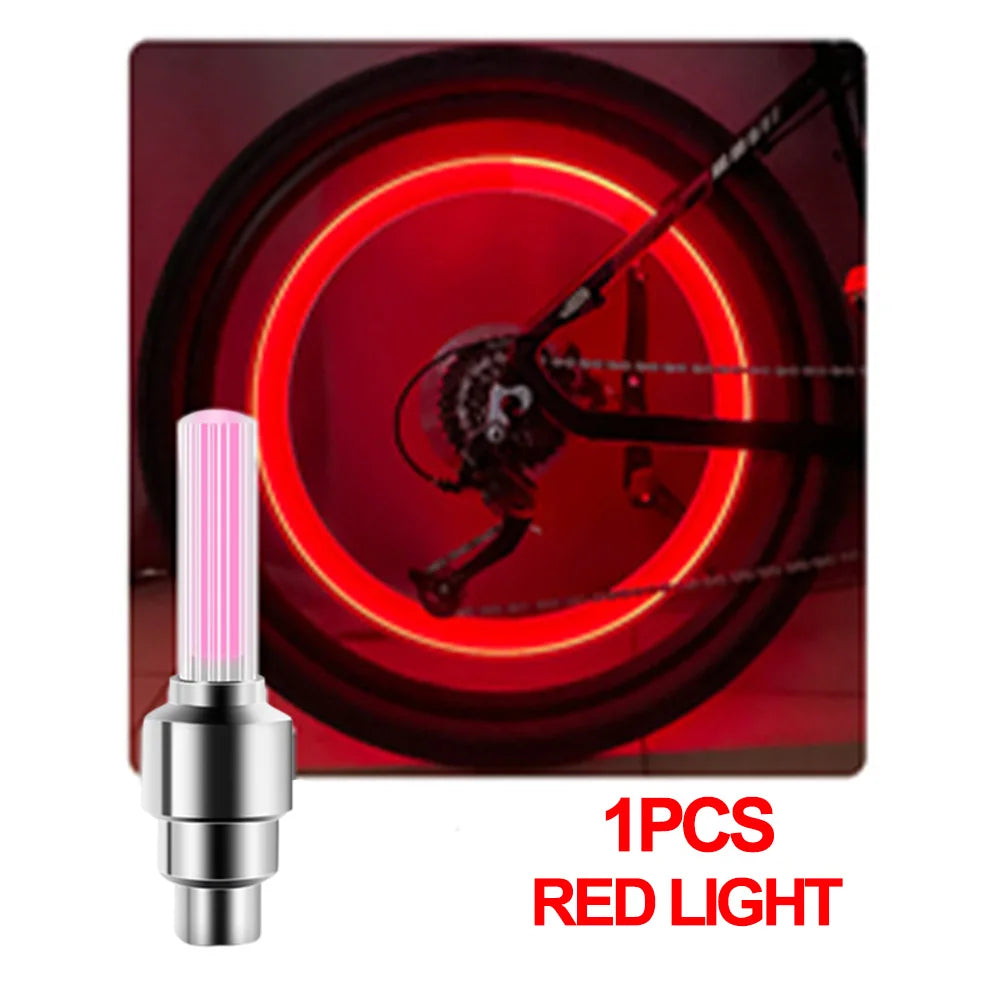 LED Bicycle Valve Light, Neon Bicycle Spoke Light, Bicycle Tire Valve Light, Night Riding Warning Light Bicycle Accessories