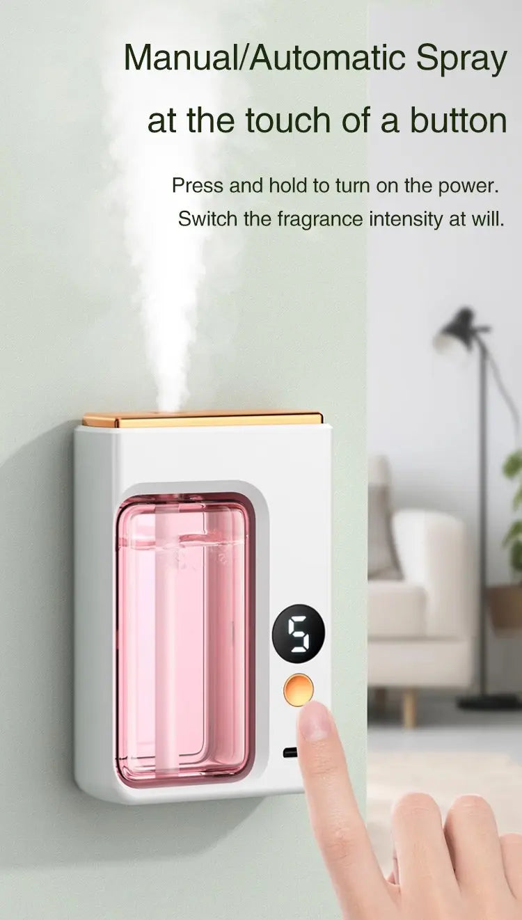 Automatic Diffuser Aromatherapy Car Perfume with Display Essential Oil Humidifier Bathroom Deodorization Air Freshener Jasmine