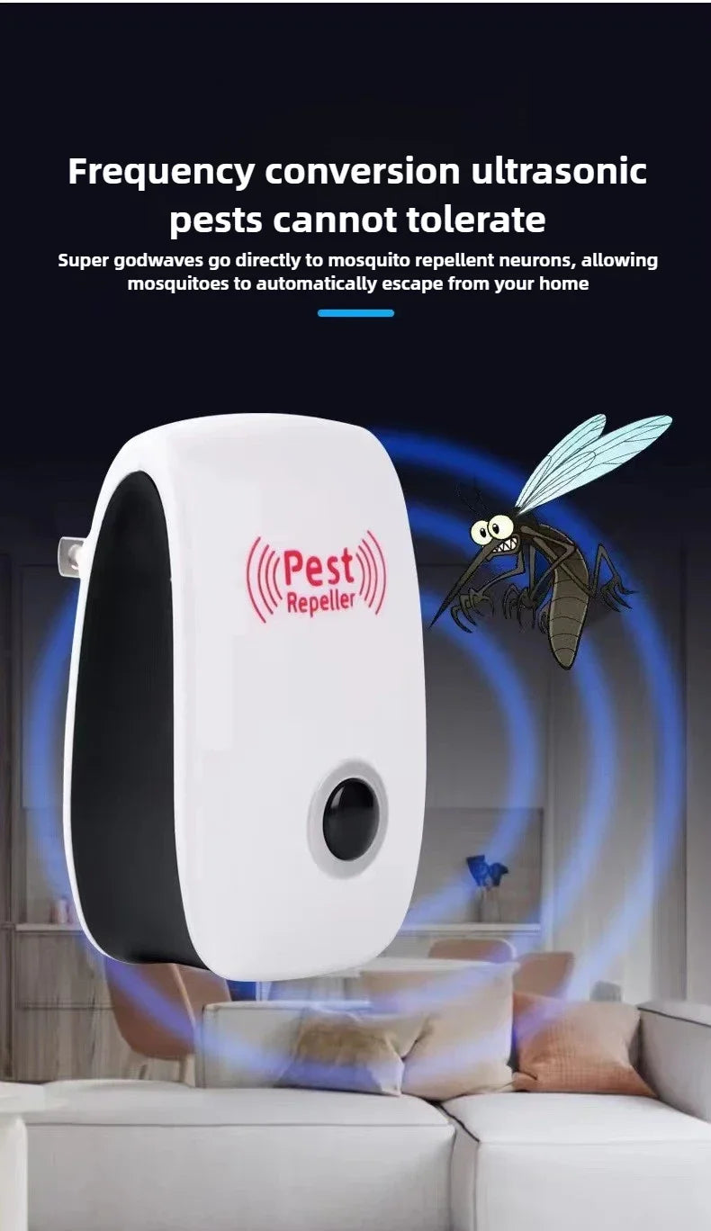 Plug-In Ultrasonic Pest Repeller,Electronic Insect Control,Mosquito Repellent For Home,Repels Mice Ants Spiders Cockroaches