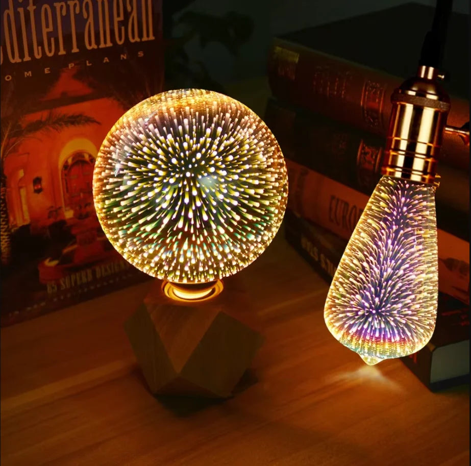G125 G80 E27 Bulb Night Light Star Fireworks Effect table Lamp Decoration Bulb bedside Home Room Decor Light Luminaria 110V 220V