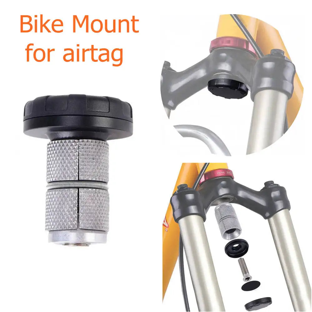 For Apple AirTag Bike Mount Bicycle Front Fork Down Tube Bracket Anti-theft Airtag Case Tracker Holder Bike Headset Cap Cover