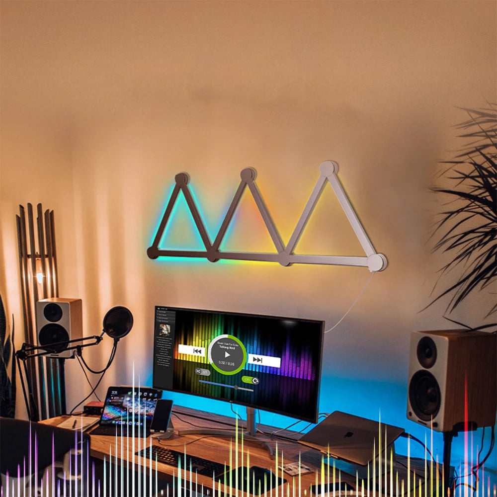 RGB LED Wall Lamp Smart WIFI APP DIY Free Splicing Atmosphere Night Light Music Rhythm TV Backlight Bedroom Game Room Decor Lamp