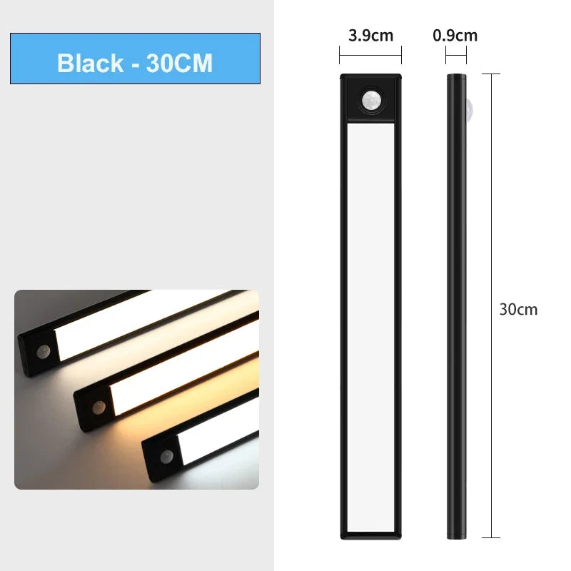Night Light TYPE-C USB Lights Motion Sensor LED Three colors in one Lamp For Kitchen Cabinet Bedroom Wardrobe Indoor Lighting