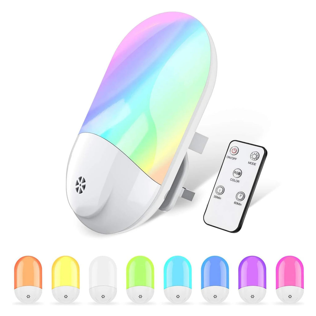 Baby Night Lamp Warm LED Bedside Lamp with Plug-in Wall Remote Control  Kawaii Room Decor RGB Multicolor Light