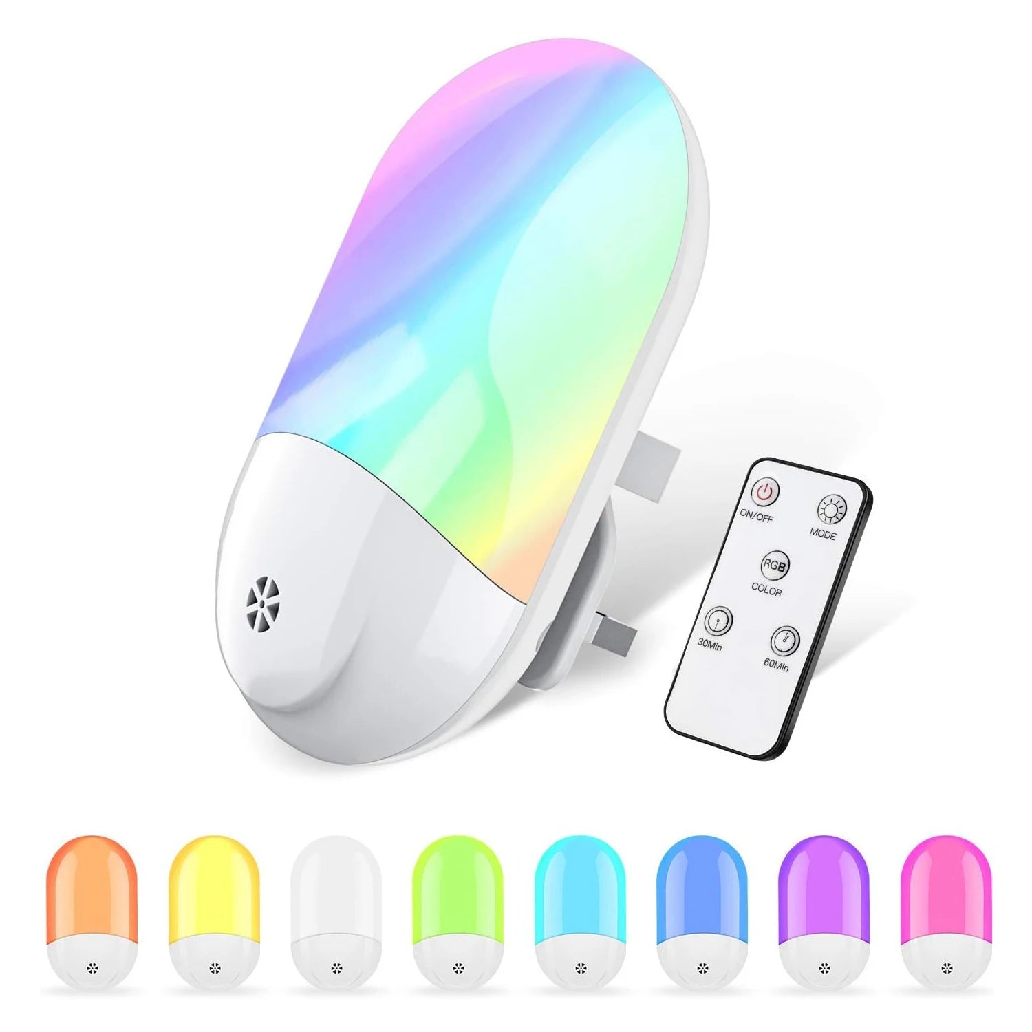 Baby Night Lamp Warm LED Bedside Lamp with Plug-in Wall Remote Control  Kawaii Room Decor RGB Multicolor Light
