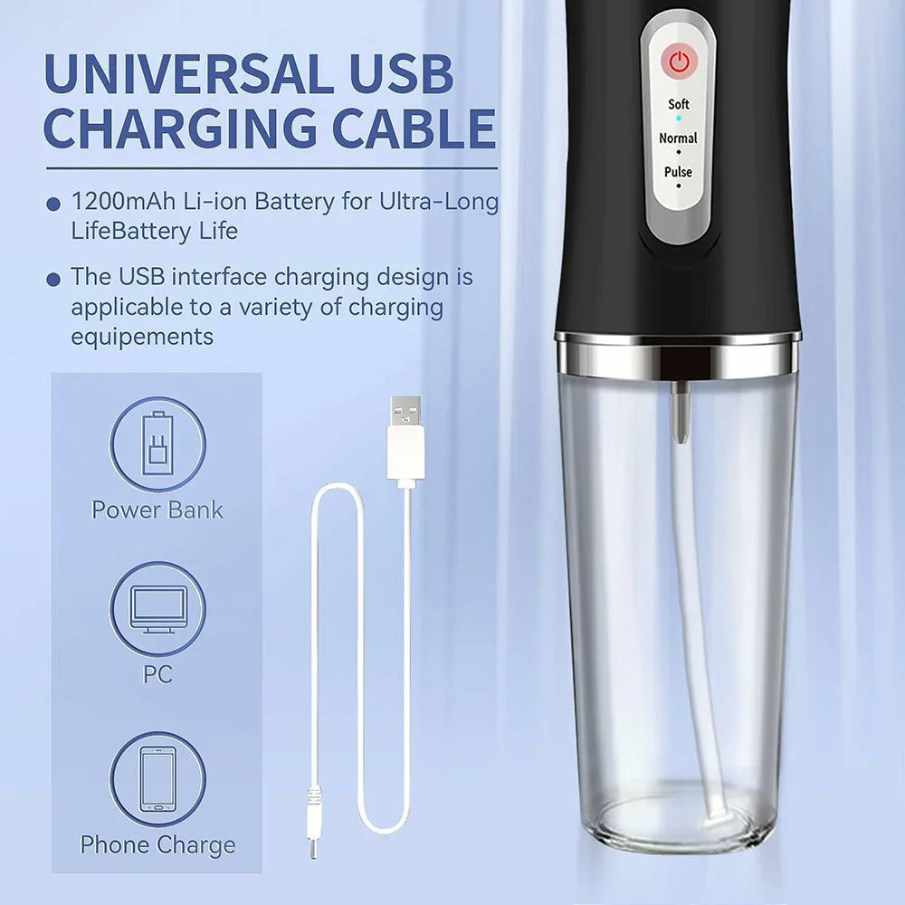 Portable Cordless Dental Water Irrigator Flosser Waterproof Travel Rechargeable 4 Modes Ipx7 Oral Teeth Irrigador Irrigation
