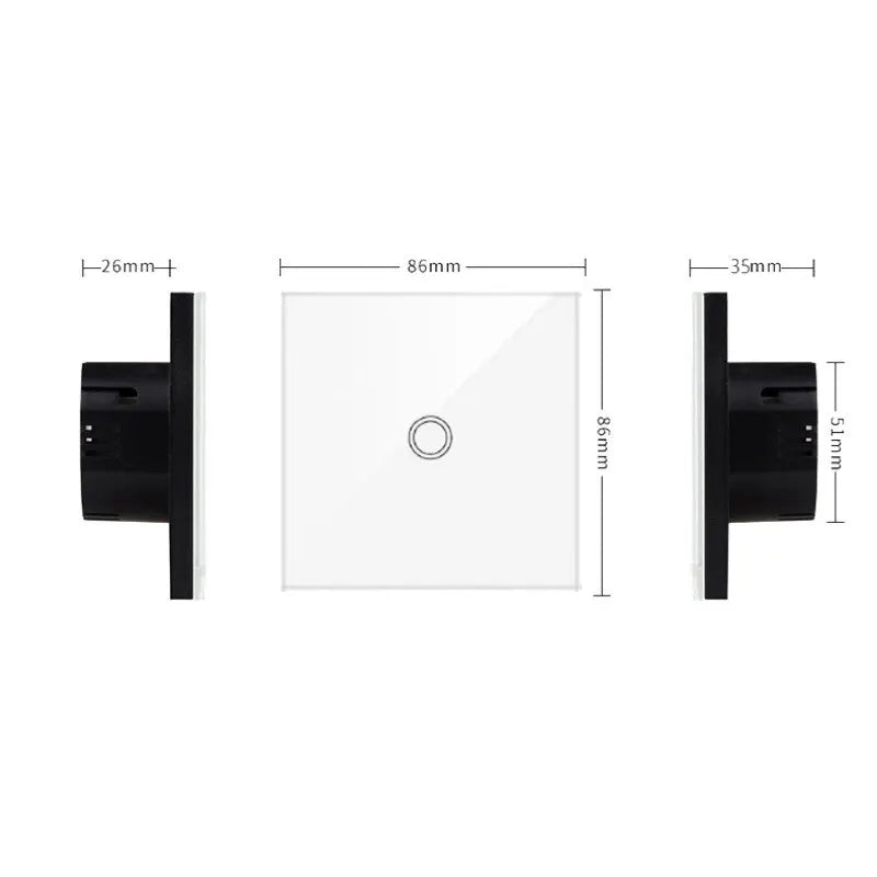 EU Touch Switch LED Crystal Glass Panel Wall Lamp Light Switch 1/2/3 Gang AC100-240V LED Sensor Switches Interruttor