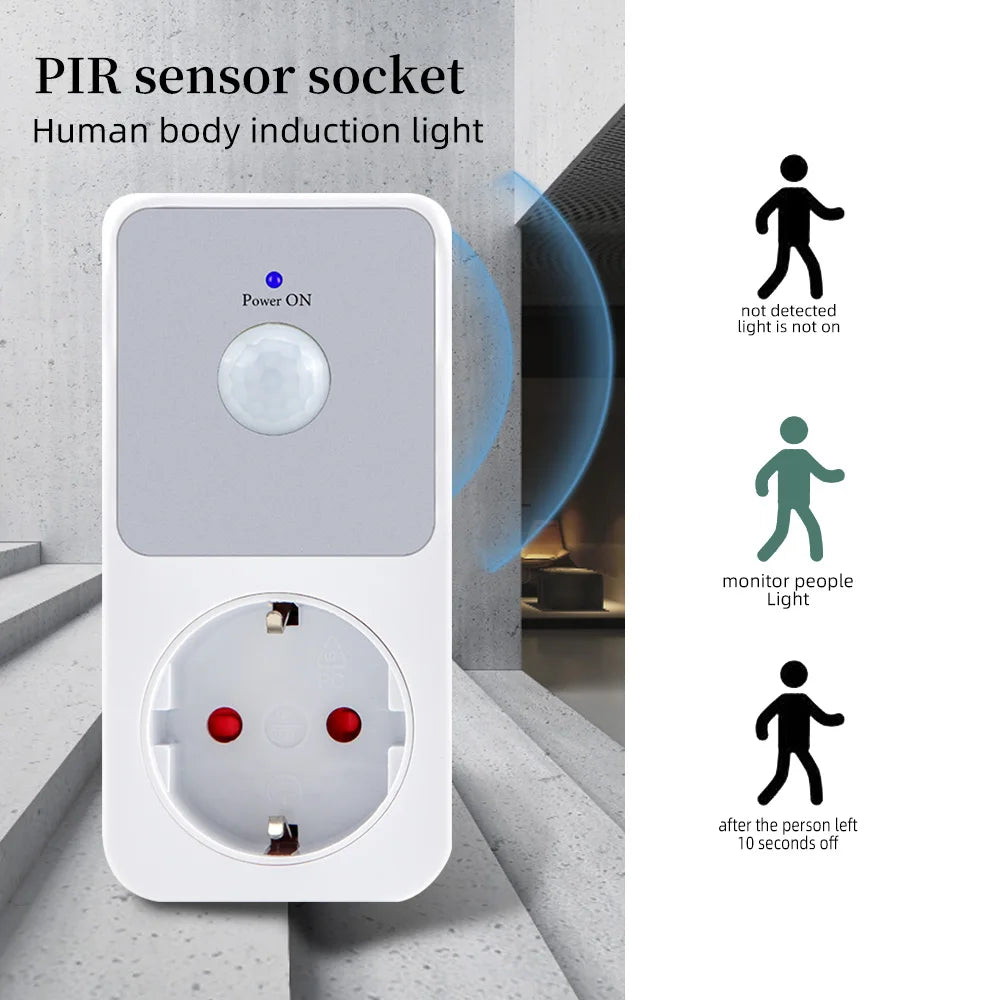 Automatic Induction PIR Infrared Sensor Socket Night Lamp Holder 110-240V 120° Degree Wide Angle Automatic Induction EU FR US UK