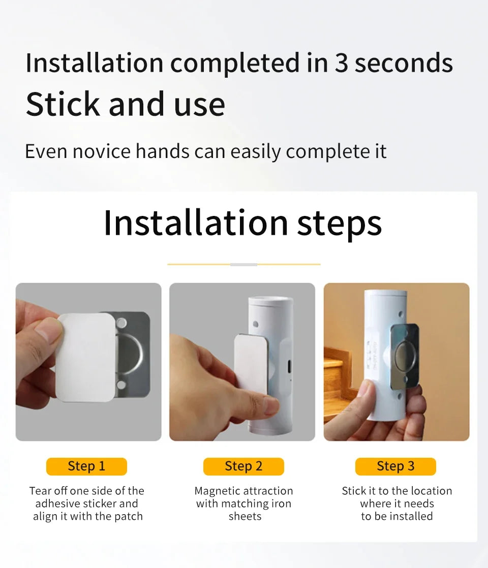 Rechargeable LED Night Light Motion Sensor Double-head Wall Lamp Magnetic Spotlight 3 Color For Bedroom Closet Stair Lighting