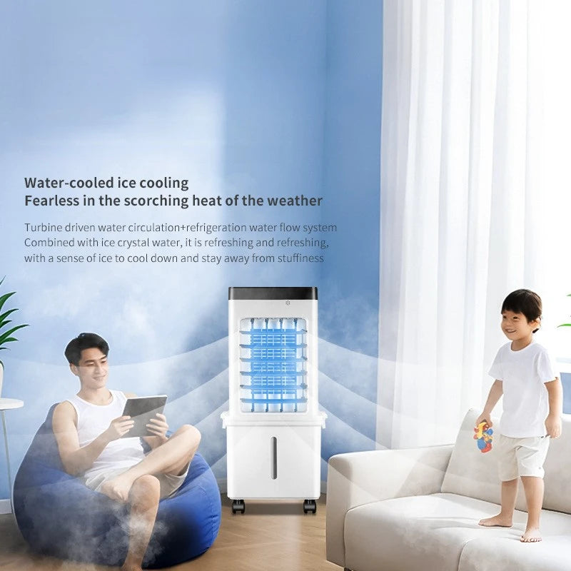Smart Remote Control Air Cooler 3D Oscillating Energy Saving Quiet Air Conditioning Fan Wide-angle Air Supply for Home Office