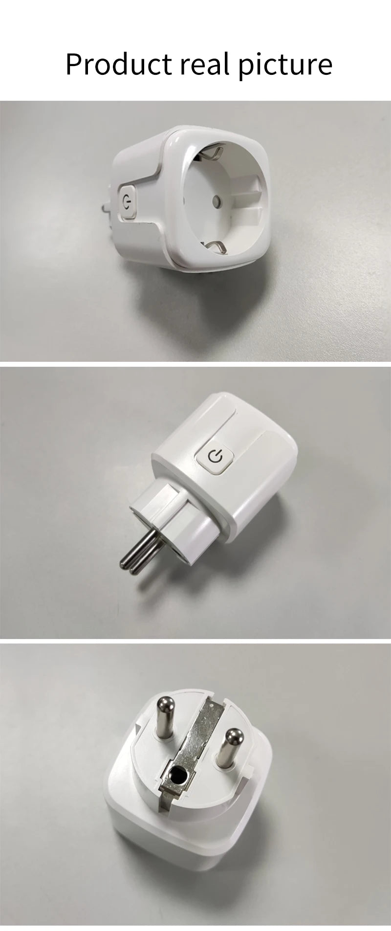Tuya WiFi Smart Plug (European Standard), compatible with Alexa and Google Assistant, with energy consumption monitoring