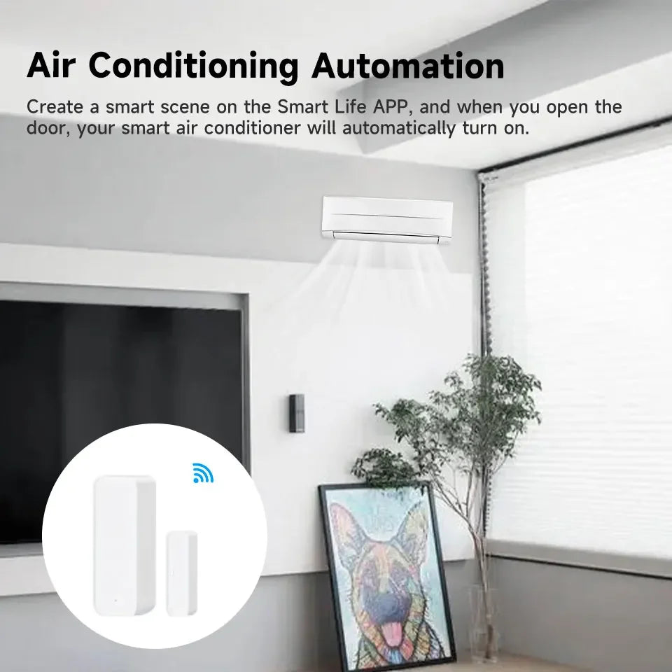 Tuya ZigBee Smart Door Window Sensor Door Open Closed Detectors Smart Home Security Protection Alarm System for Alexa Google