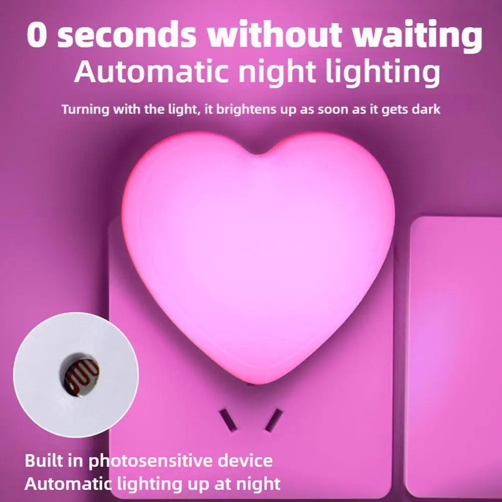 Heart Shape Night Light LED Night Light Sensor Control Night Lamp Energy Saving LED Sensor Lamp Bedroom Stair Hallway Night Lamp