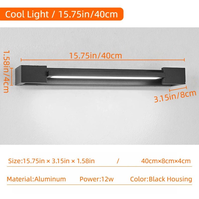 Latest 2026 Rotatable Adjustable LED Wall Lamp,IP65 Aluminum Long Strip Sconce for Bedroom Computer Room Villa Store Interior