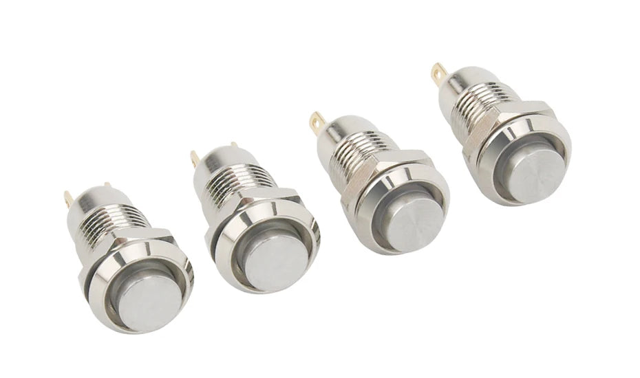 8MM 10MM 12MM 16MM Metal Button Switch Self Lock Button High Head Self Lock Switch 1 Normally Open Waterproof Antirust