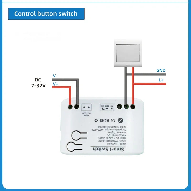 Tuya Smart TH10 Zigbee Switch with Temperature and Humidity Sensor Passive Dry Contact Zigbee Relay Work with Home Assistant
