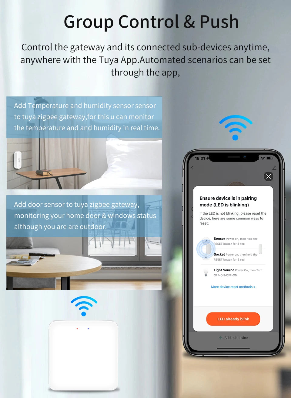 Tuya Smart Multi Mode Gateway / Bluetooth Gateway Hub Bridge Smart Home Control Smart Life APP Alexa Google Home Voice Control