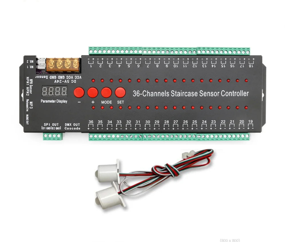 Smart home led controller for staircase Automatic Pir Sensor Stair Controller with CE certificate Support 36 step lights