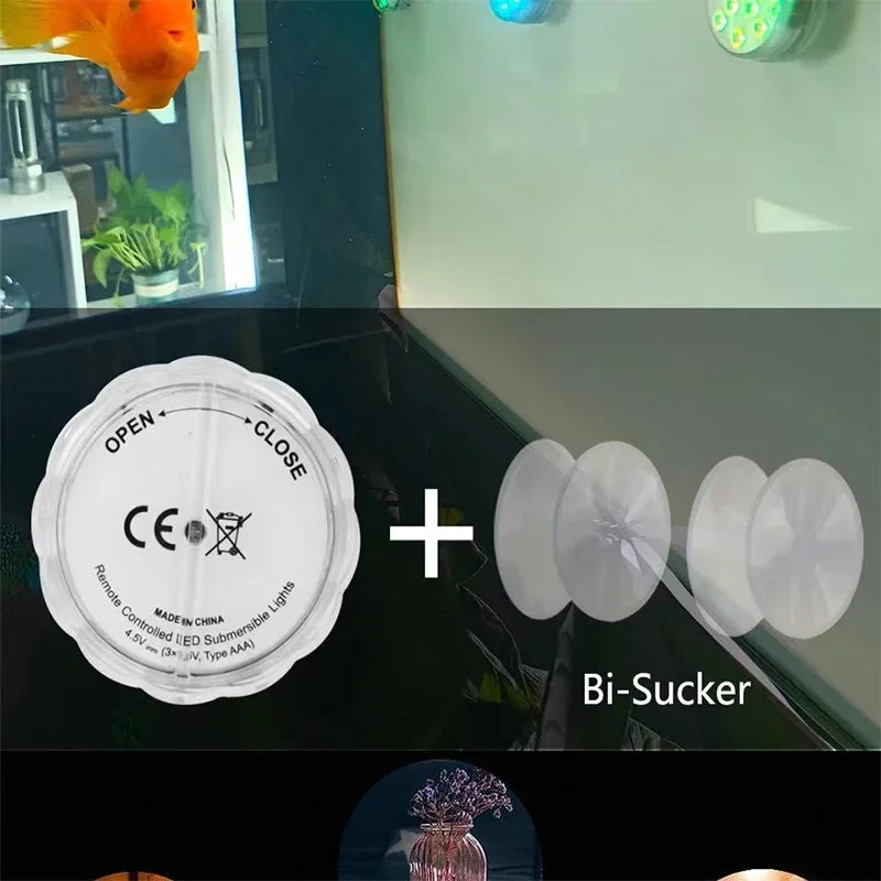 1-8 Pack Submersible LED Lights Waterproof Pool Light Underwater with 16 Colors, Remote Control for Aquarium,Vase, Bath,Hot Tub