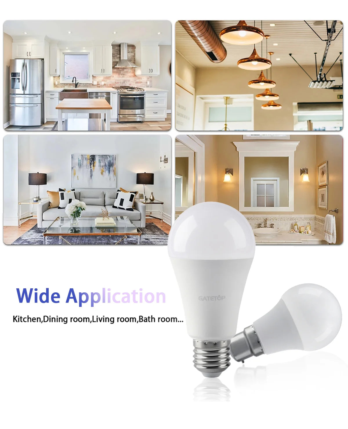 6pcs/lot LED bulb E27 AC 110V 220V 3W 8W 9W 12W 15W 18W 20W 24W LED lamp Saving Cold Warm White Bulbs for Home Light