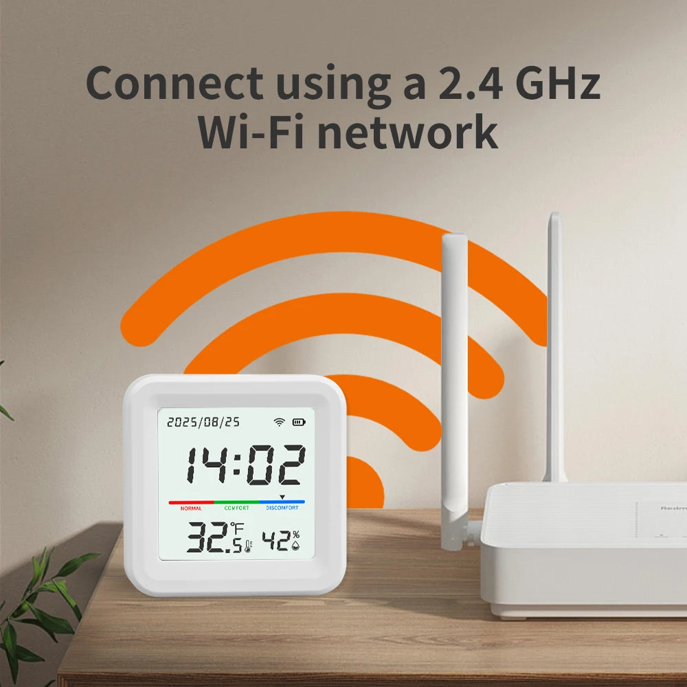 Tuya WiFi Smart Temperature And Humidity Sensor Indoor Thermometer Smart Life Products Battery Powered Compatible With Alexa