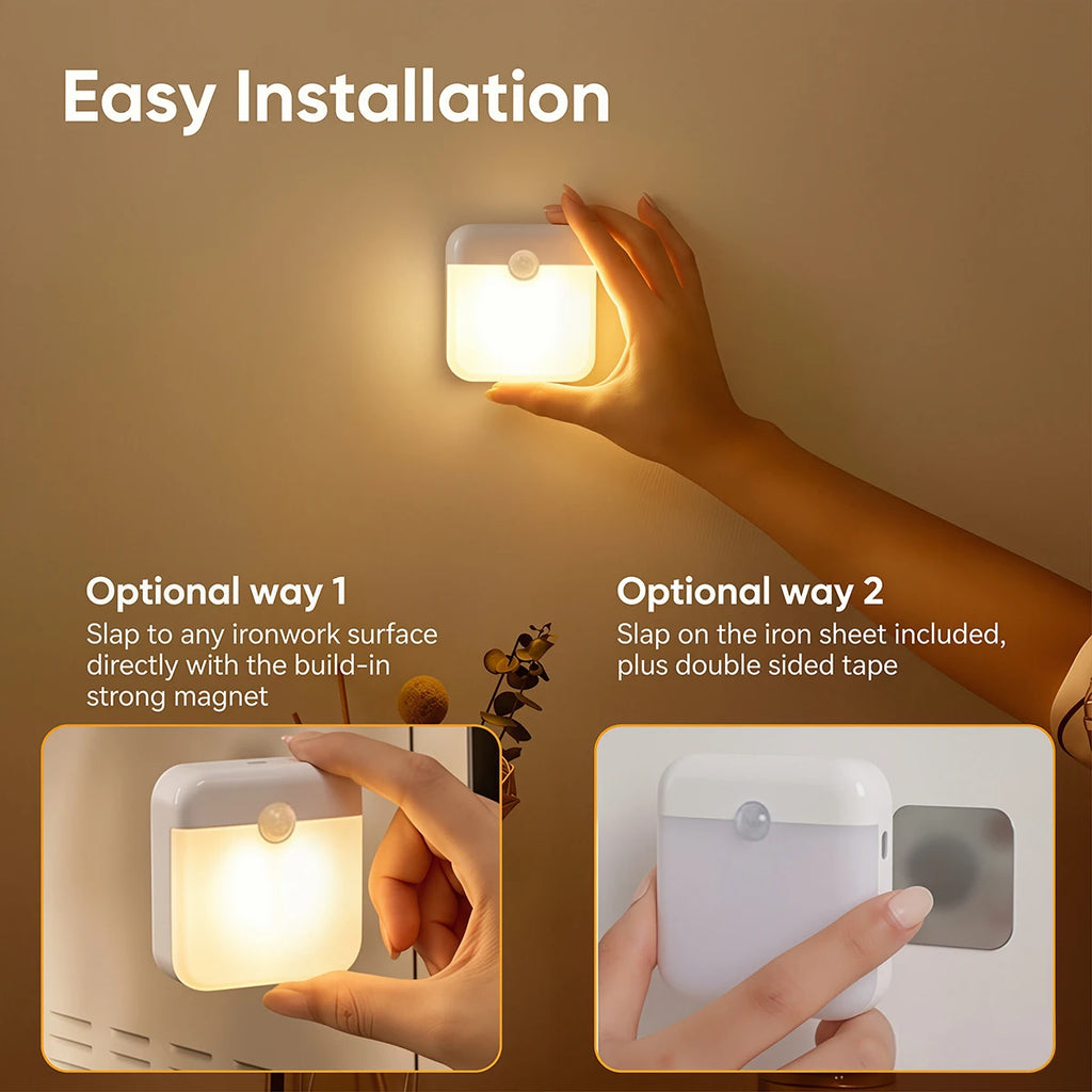 Rechargeable Motion sensor night light-wireless LED detector light 2 Light Modes for bedrooms stairs closets decor wall lights