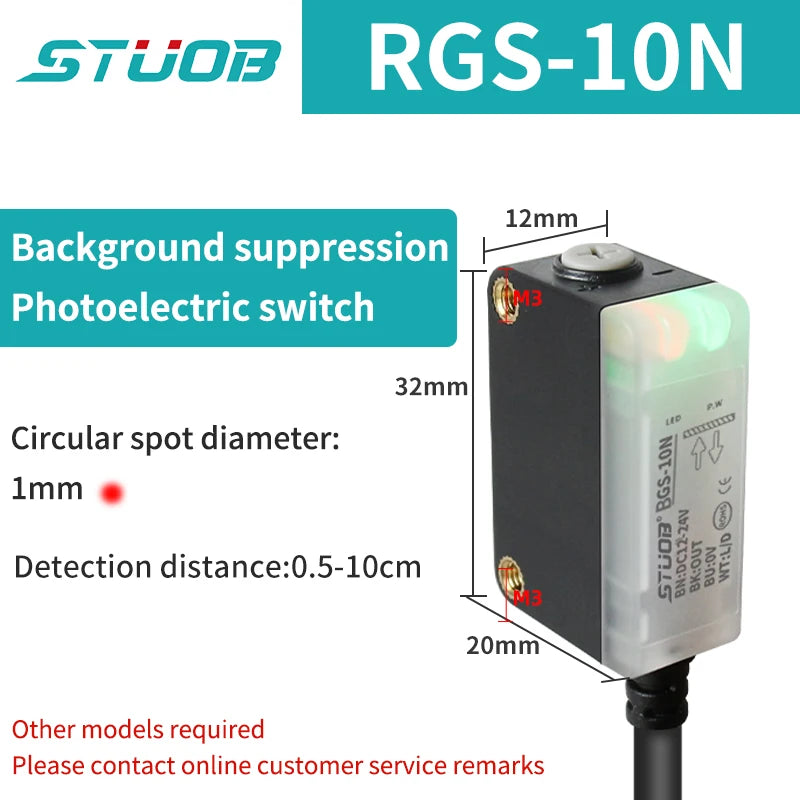 Background Suppression Infrared Photoelectric Sensor，Diffuse reflection, reflected light, lens reflection，30cm-2M，NO and NC，NPN