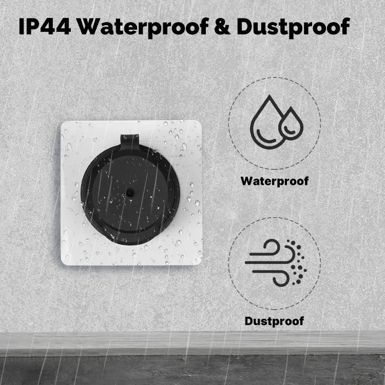 Tuya WiFi Smart Plug 16A EU Socket, Outdoor Waterproof Smart Outlet with Energy Monitor, Works Alexa Google Home