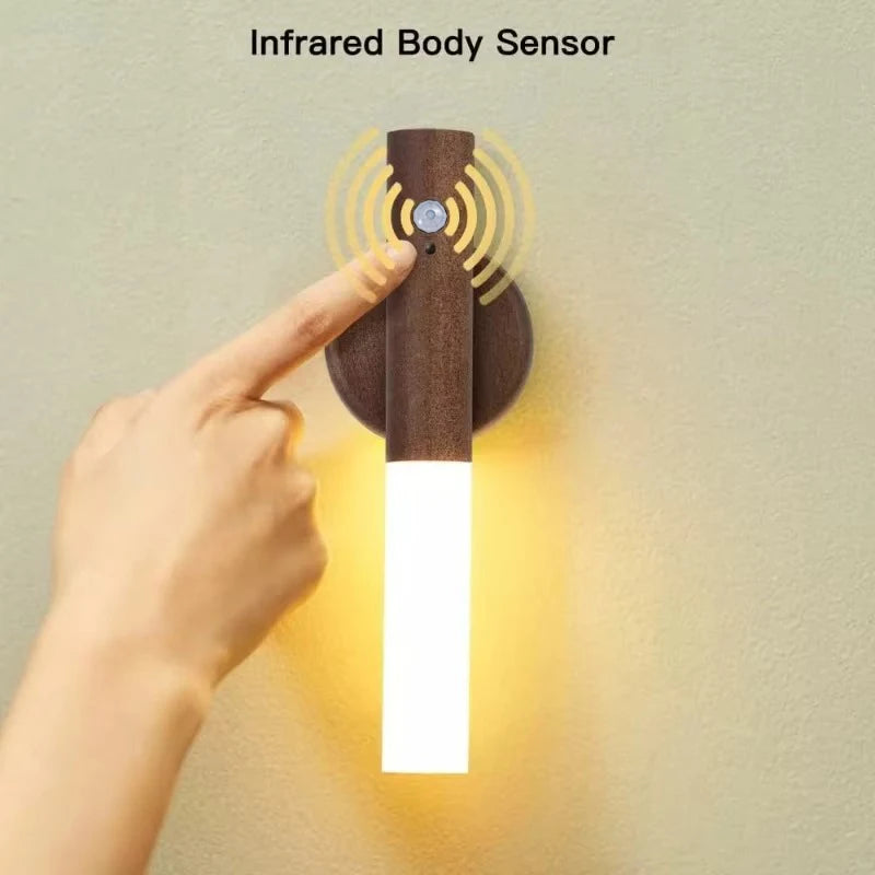 Automatic Night Light Motion Sensor Rechargeable 3-Mode LED Wall Light Human Body Induction Light for Bedroom Bathroom Hallway