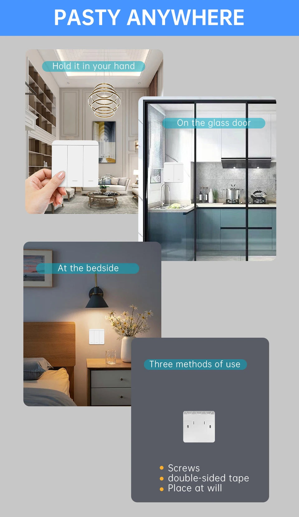 SIXWGH Wireless Light Switch Set 1/2/3Gang 433Mhz Push Button Home Remote Controller 10A 110V 220V For Led Light Lamp