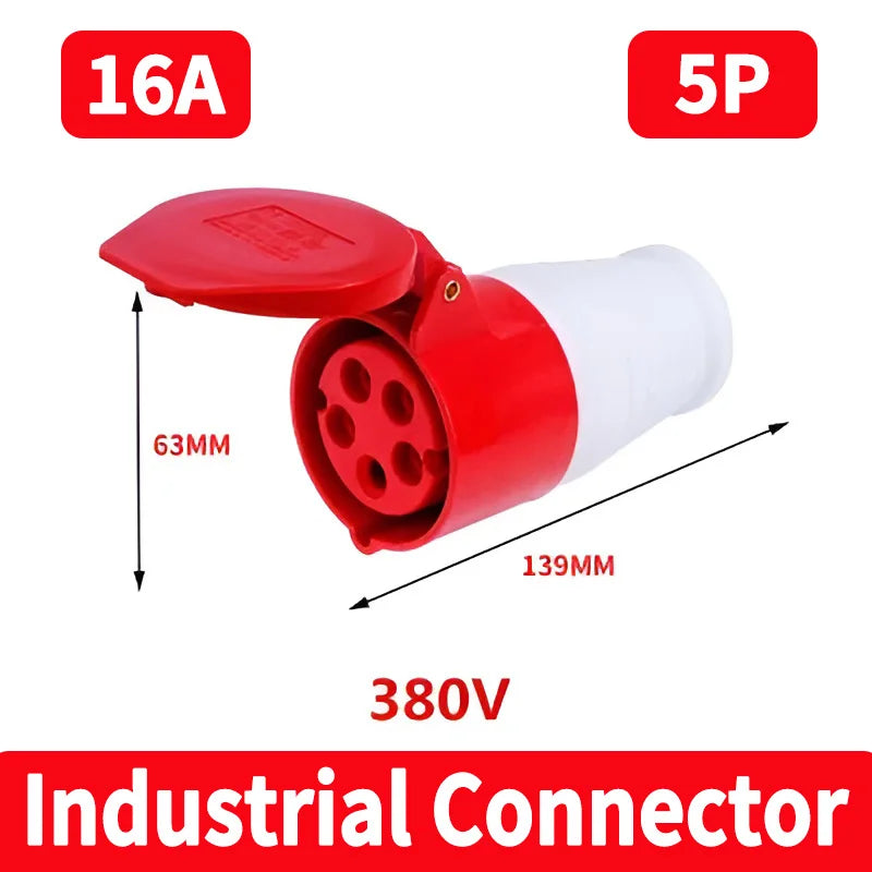 IP44 Industrial Plug and Socket Waterproof Connector 3PIN 4PIN 5PIN 16A/32A  Waterproof Electrical Connection Wall Mount Socket