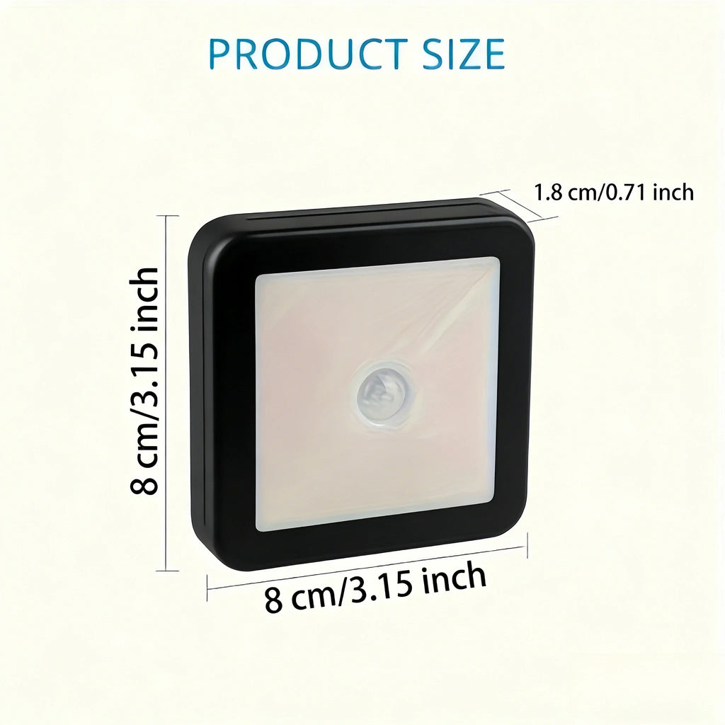 Motion Controlled Human Body Sensor LED Night Light Smart Battery Operated WC Bedside Lamp For Room Hallway Pathway Home Light