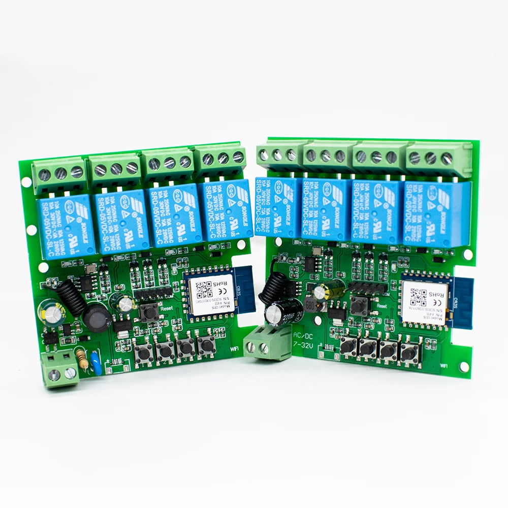 Tuya Relay 4CH Smart Home Switch Module 5V 12V 32V 220V RF 433 Radio Remote Control Work With Alexa Google Home
