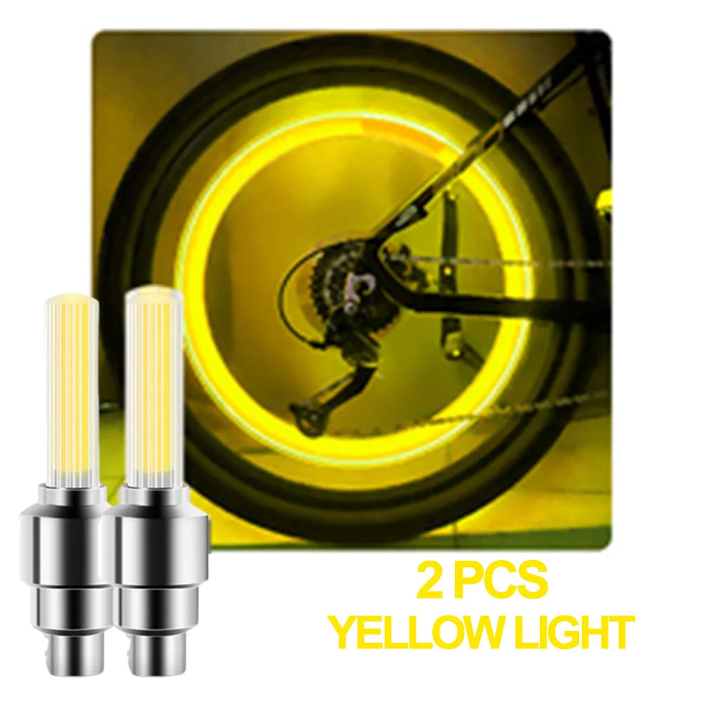 LED Bicycle Valve Light, Neon Bicycle Spoke Light, Bicycle Tire Valve Light, Night Riding Warning Light Bicycle Accessories