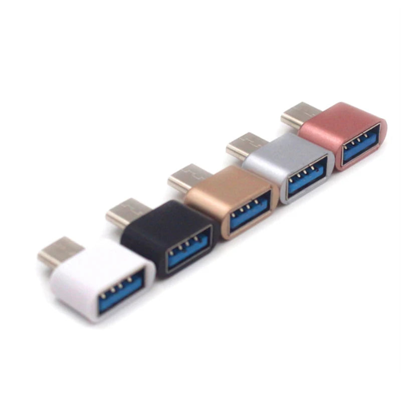 1-5pcs USB A Female to Type C Male Data Connector Mini Type C to USB Adapter For Xiaomi Huawei Android Mobile Phone MacBook iPad