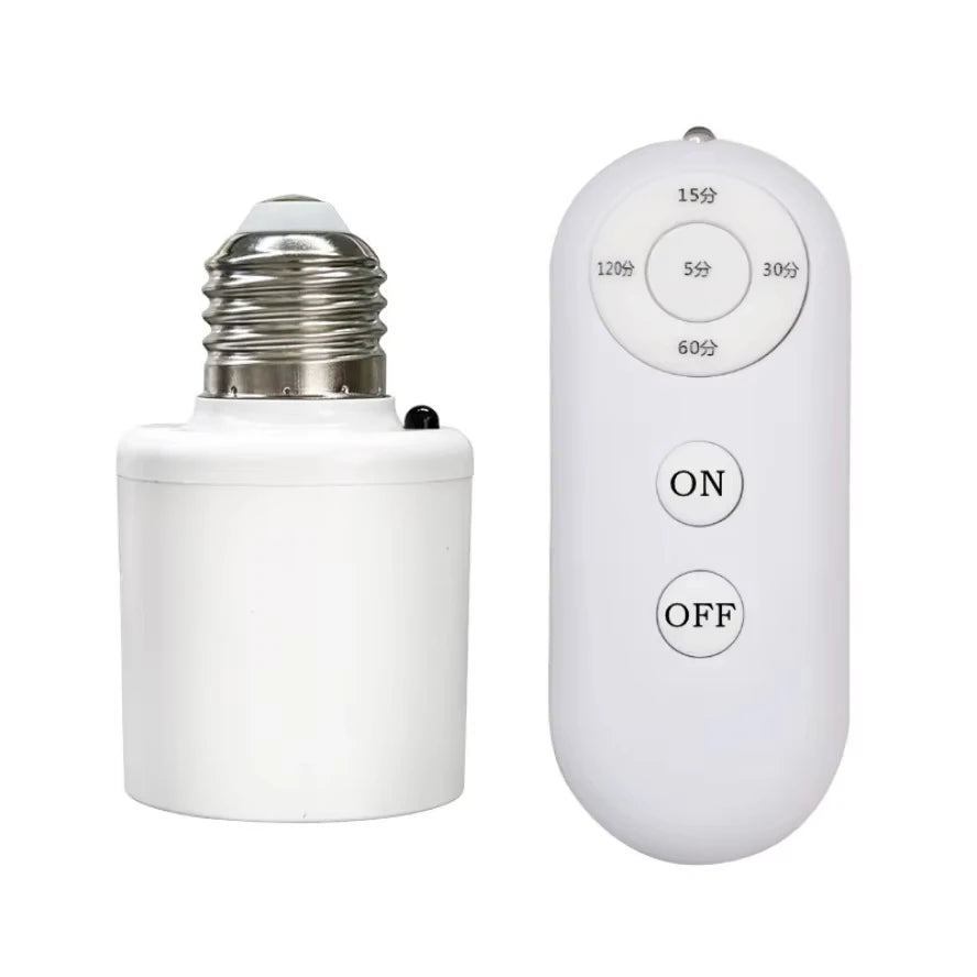E27 85V-265V Wireless Remote Control Smart Timer Switch Lamp Holder Multi Light Switch Baby Room Bedroom Home Smart Timer Switch