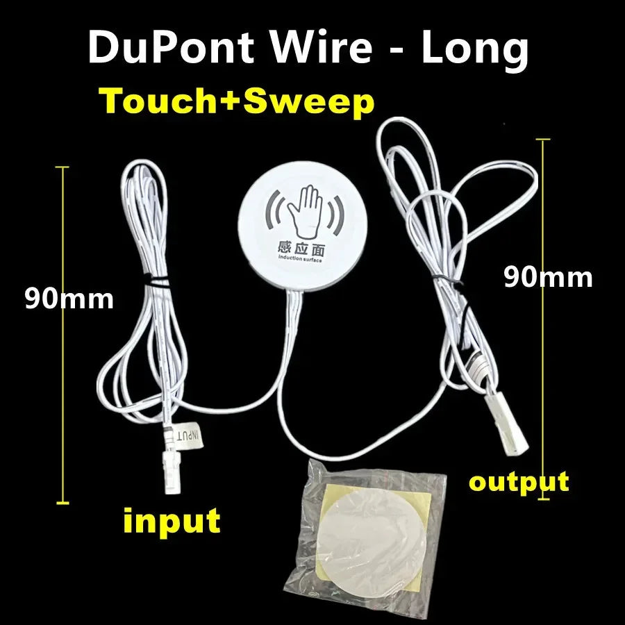 Aswesaw Sweep Dimmer Sensor Penetrating Switch DC 5V 12V 24V Wood Panel Touch Switch LED Dimmable Touch Sensing Hidden
