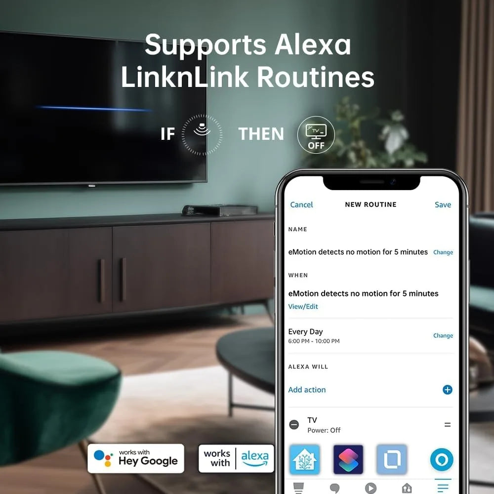 LinknLink Smart Home Bridge Emotion Presence Sensor, mmWave Radar WiFi Smart Motion Sensor,IR, Work with Alexa and Google Home