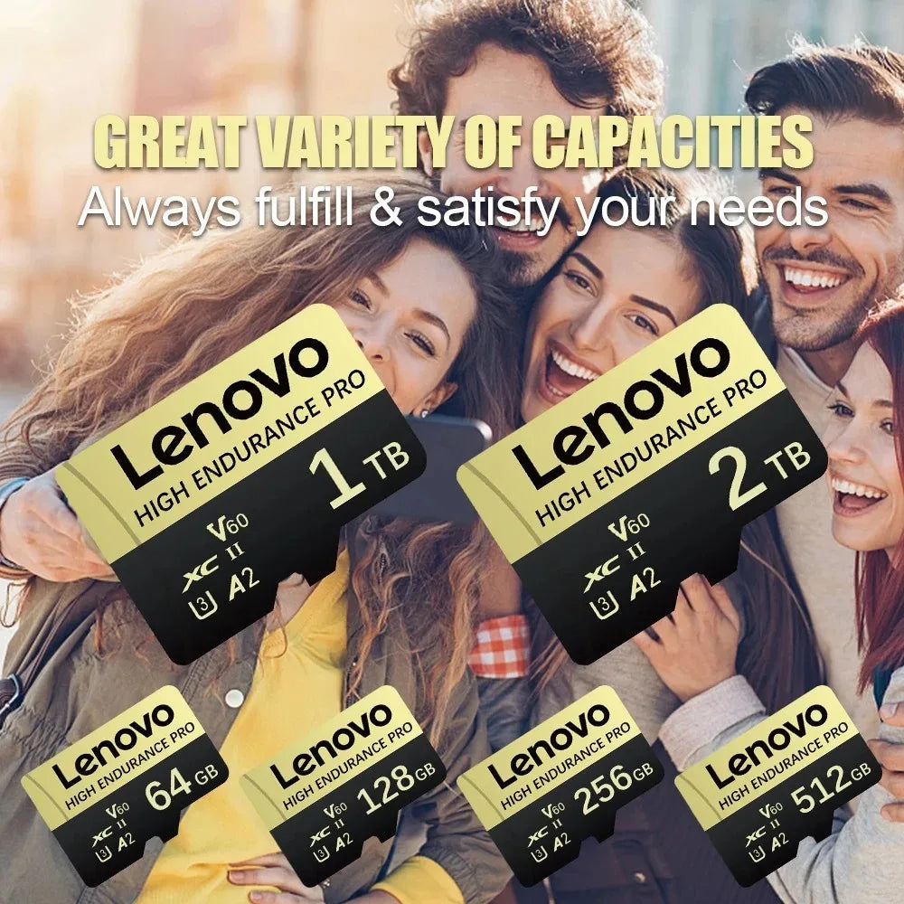 Lenovo SD Memory Card 2TB 1TB Class 10 High Speed Micro TF Card 1TB 512GB128GB 256GB For Nintendo Switch PC Smart phone SD Card