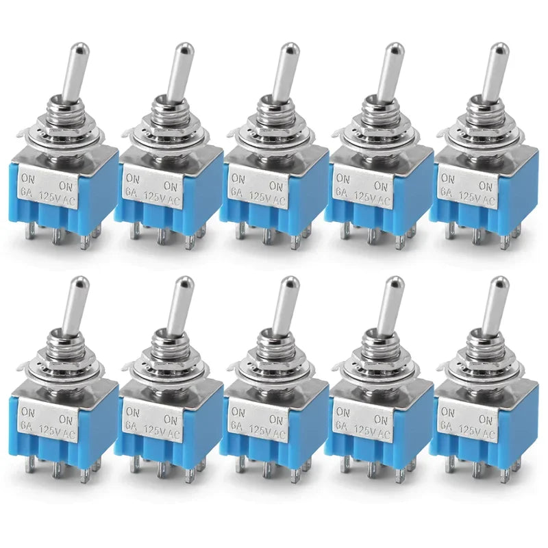 10PCS Toggle Switches Mini 3Pin 6Pin ON-ON/ON-OFF-ON ower Button Switch Car MTS-102 MTS-103 MTS-202 MTS-203
