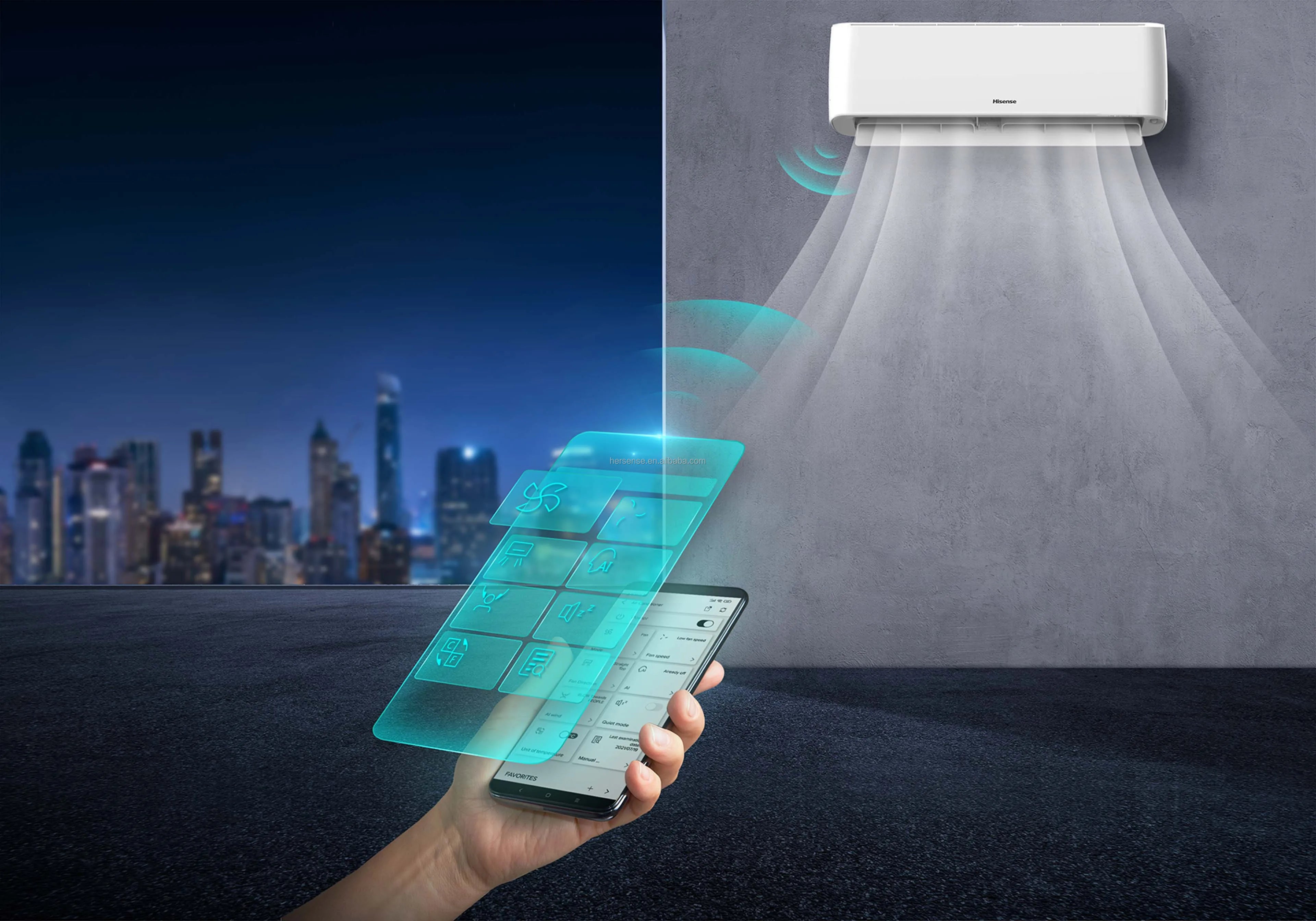 Smart Home AC 9000BTU 12000BTU, High Efficiency Cooling, R32 Gas, Black, CE Certified, Energy Efficient Air Conditioner